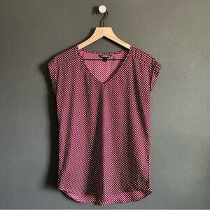 Express Women's Burgundy Polka Dot Blouse